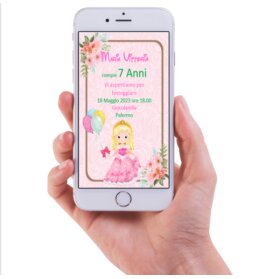 INVITO DIGITALE COMPLEANNO PRINCIPESSE