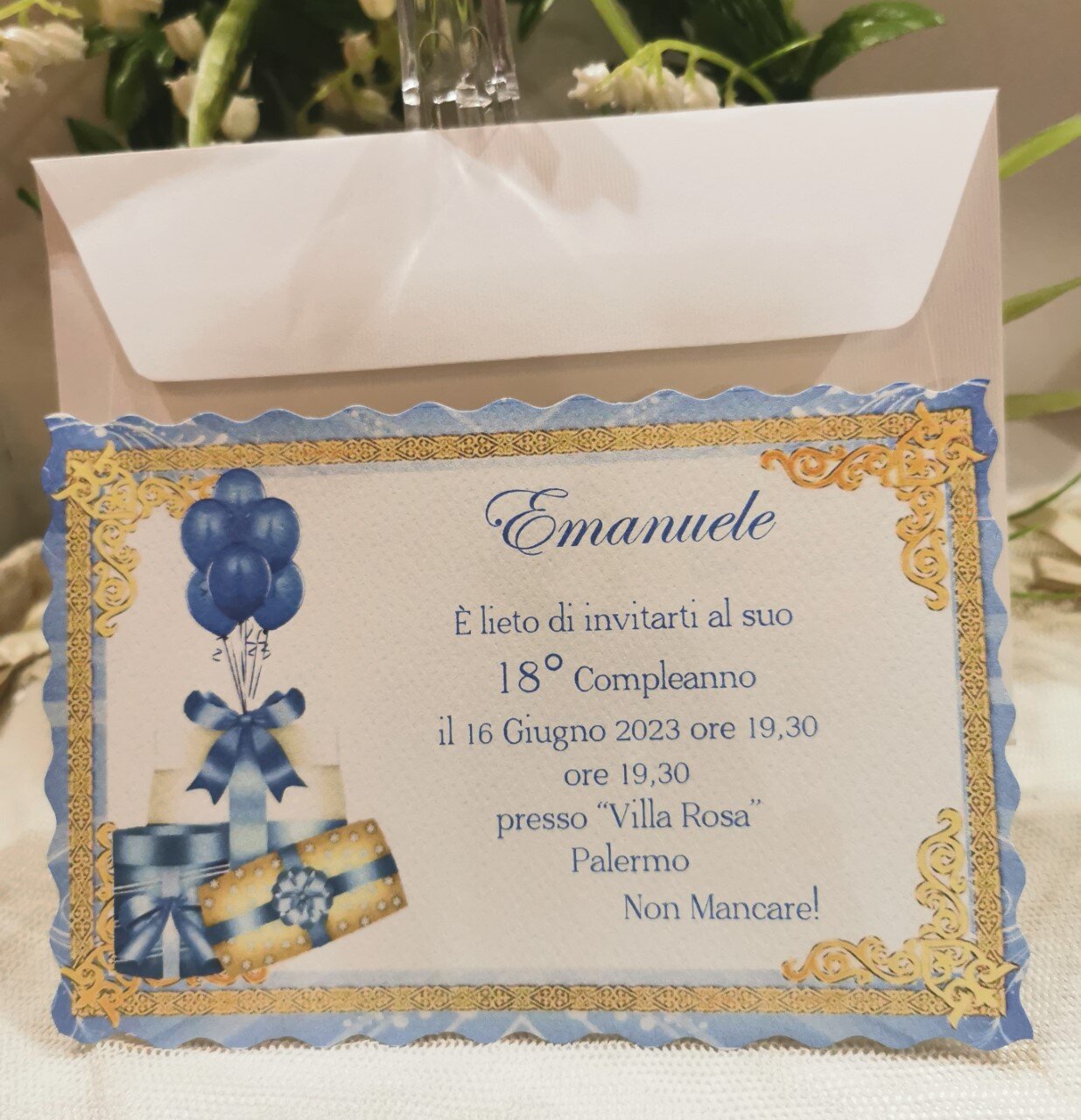 INVITO 18 ANNI RAGAZZO - Bomboniera Chic