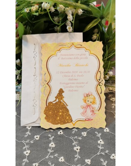 invito battesimo principessa con stampa gratis