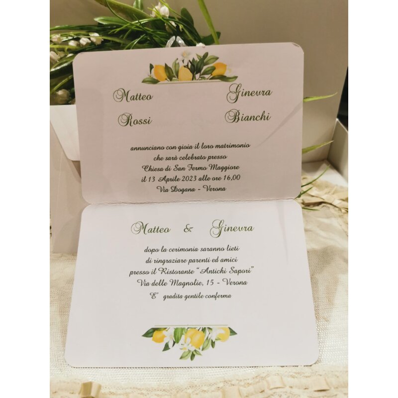 20 Inviti Matrimonio Fai-Da-Te Set Completo Con Buste E Adesivi - Main Image