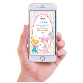 INVITO DIGITALE COMPLEANNO CIRCUS