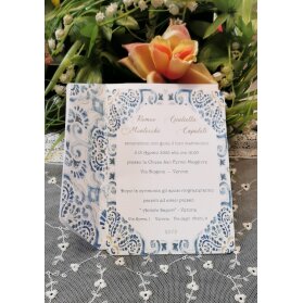 Invito Matrimonio Ceramica Vietri azzurro