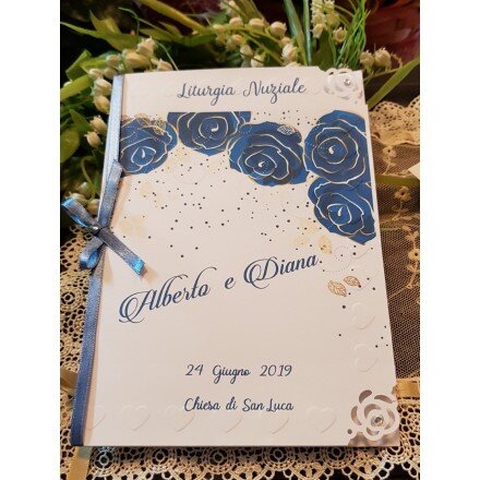 Libretto Messa con decoro rose blu