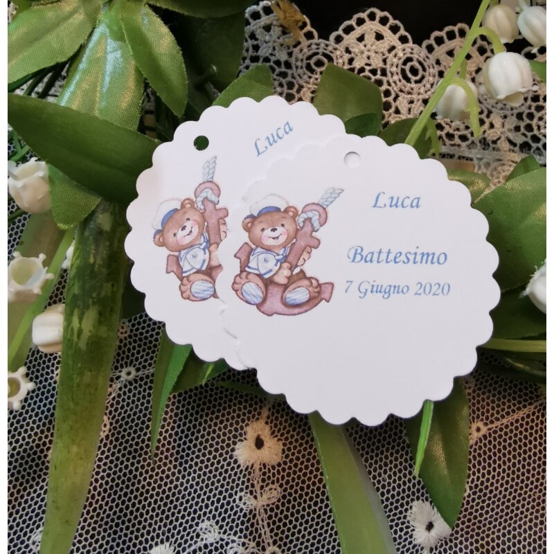 ARKRAFT bigliettini per bomboniere battesimo bambino confezione da 20