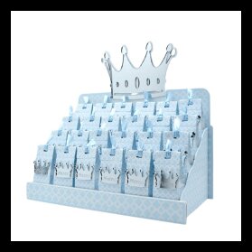 SCATOLINA NASCITA CON CORONA 24 PEZZI CON ESPOSITORE