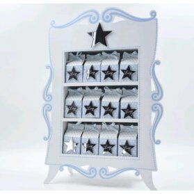 SCATOLINA NASCITA CON STELLA 24 PEZZI CON ESPOSITORE E CONFETTI