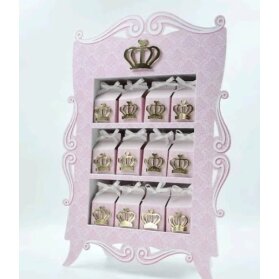 SCATOLINA NASCITA CON CORONA 24 PEZZI CON ESPOSITORE
