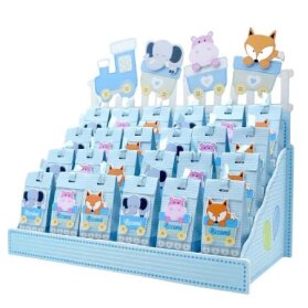 SCATOLINA NASCITA CON ANIMALI ESPOSITORE E CONFETTI 24 PEZZI