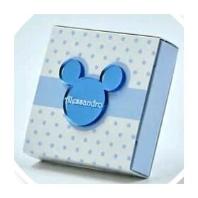SCATOLINA NASCITA CON TOPOLINO IN PLEXI CON CONFETTI