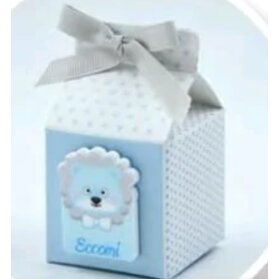 SCATOLINA NASCITA CON ANIMALI IN PLEXI CON CONFETTI