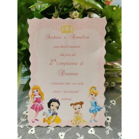 Invito Compleanno Principesse 2 anni