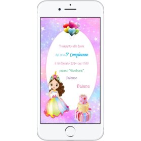 INVITO DIGITALE COMPLEANNO BIMBA UNICORNO