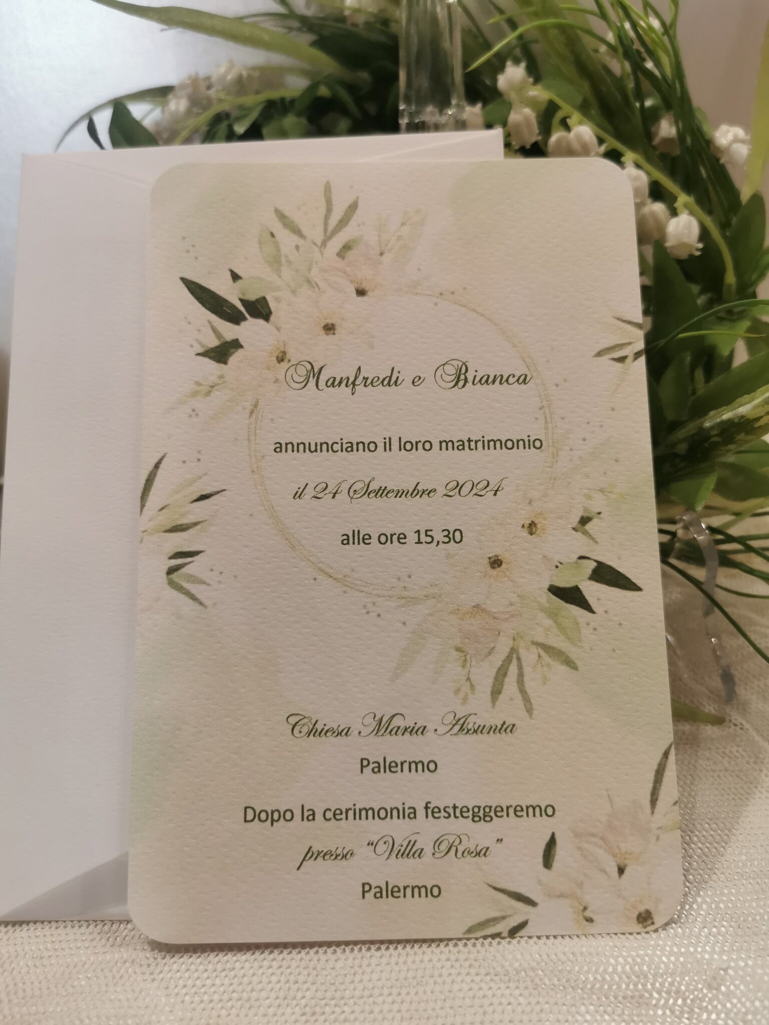 INVITO MATRIMONIO FIORI BIANCHI - Bomboniera Chic