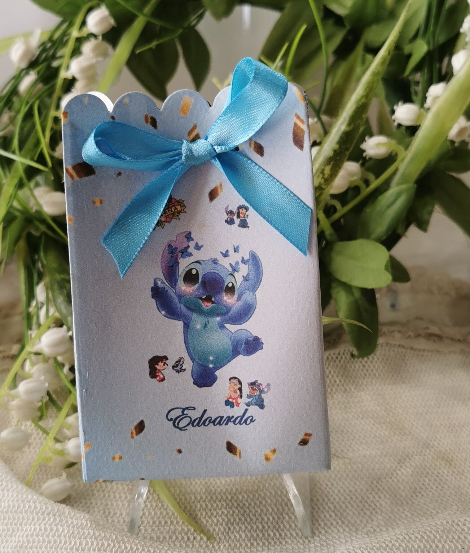 SCATOLINA COMPLEANNO STITCH PERSONALIZZATA - Bomboniera Chic